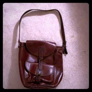Brown Leather Satchel/ Crossbody Bag